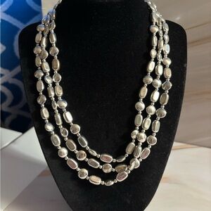 🛍️3/$15🛍️ George Silver Tone Triple Layered Necklace 18”+3”
